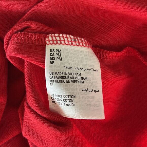 Karen Scott Petite Medium Top Holiday Christmas Heart Long Sleeve Stretch Red - Picture 7 of 8